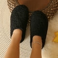 thumbnail image 5 of Cotton House Slippers for Women Comfortable Closed Toe Warm Fuzzy Slippers Platform Non Slip Bedroom Shoes Black Size 8.5, 5 of 7