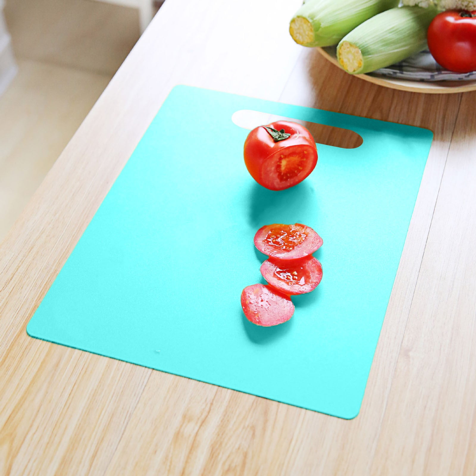 6Pcs/Set Plastic Chopping Block Mat Colorful Kitchen Baby Food Cutting  Board Nonslip Antimicrobial(Color Randomization)