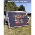 thumbnail image 3 of 4th of July RV Awning Sun Shade Screen 9'X15.3' Patriotic American Flag Mesh Sunscreen Floral Vase Star Freedom Awning Shade Screen with Zipper UV Blocker Completed Kits for RV Motorhome Camper, 3 of 7