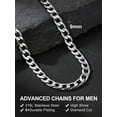 thumbnail image 6 of Suplight 9mm Cuban Curb Chain For Men Silver Stainless Steel 24 Inches Solid Miami Cuban Link Chain Necklace Hip Hop Jewelry, 6 of 7