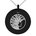 thumbnail image 1 of Stainless Steel Greek Mythology Medusa Engraved Small Medallion Circle Charm Pendant Necklace, 1 of 1