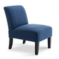 thumbnail image 2 of BELLEZE Armless Contemporary Upholstered Single Curved Slipper Accent Chair Living Room Bedroom, Blue, 2 of 6