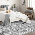 thumbnail image 3 of Black White Geometric Area Rugs, Modern Trellis Rugs 4x6 Living Room, Carpet Soft Non Slip Washable, Modern Geometric Carpets for Bedroom, with Non Slip Backing Washable Fluffy Super Soft Indoor Rugs, 3 of 7