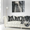 thumbnail image 3 of Designart Sunbeams through Black White Forest - Forest Throw Pillow - 18x18, 3 of 5