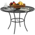 thumbnail image 1 of Outsunny 42" Round Steel Outdoor Dining Table for 4 with Umbrella Hole, 1 of 10