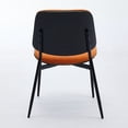 thumbnail image 6 of Dining Chairs Set of 4, Mid-Century Modern PU Leather Upholstered Dining Room Chairs with Curved Back and Metal Legs Adjustable Feet, Luxury Ultra Side Chairs for Living Room Kitchen, Orange, 6 of 7