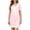 Pink, variant on Women's Plus Size Short Sleeve Knee-Length Nightgowns Comfy Sleepwear Round Neck Satin Blue Bow Detail Solid Soft Homewear Gown