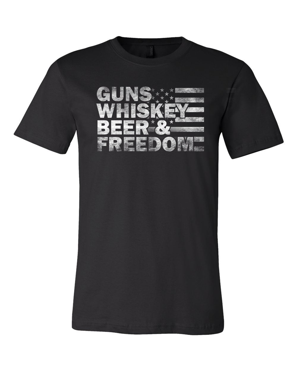 Distressed Print Men/'s New Patriotic Black T-shirt Whiskey Tobacco Firearms