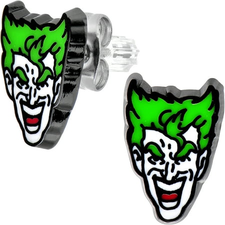 Officially Licensed Stainless Steel Joker Stud Earrings