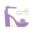 thumbnail image 4 of Perphy Platform Ankle Strap Open Toe Block Heel Sandals for Women Purple 10, 4 of 5
