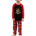 thumbnail image 2 of Christmas Family Pajamas Matching Set Letter Christmas Tree Print Long Sleeve Tops and Red Plaid Pants Sleepwear, 2 of 10