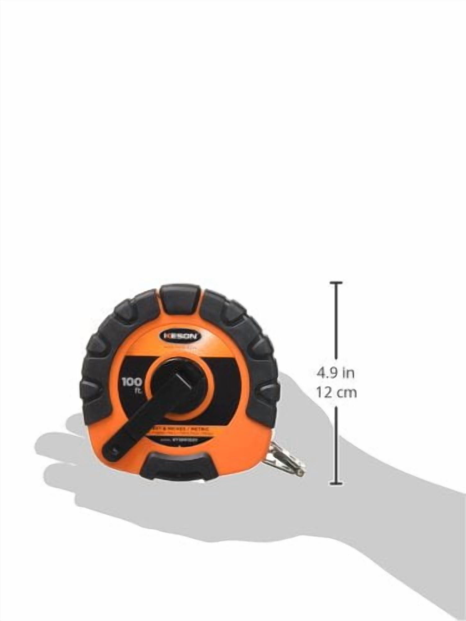 Keson ST18M100Y Closed-ABS Housing Steel Tape Measures (Graduations: ft, in, 1/8 & cm, mm), 100-Foot / 30M, Orange