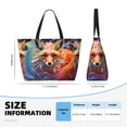 thumbnail image 4 of Fotbe Color Splash Fox Portrait Bolsa de Viaje para Playa - Resistente al Agua, Bolsa Tote de Gran Capacidad y Ligera con 7 Bolsillos para Mujeres y Hombres, 4 of 7