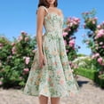 thumbnail image 4 of Vestido De Corsé Casual Vestido de corsé casual con estampado floral A-line Low Cut Holidays Vacation (Verde M) Cgtredaw para Mujer Verde T S, 4 of 6