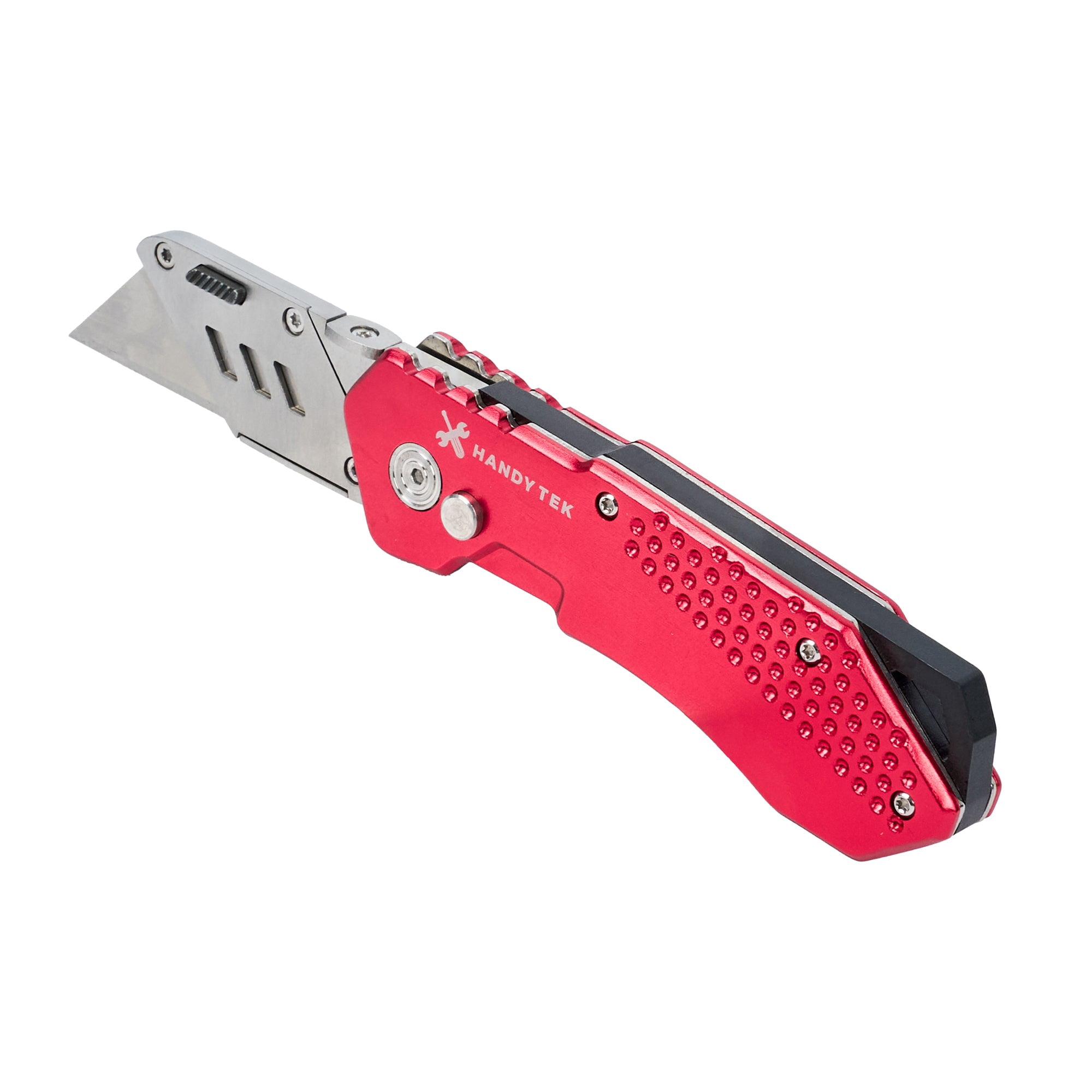 Restaurantware-Handy Tek Quick Change Blade Razor Knives, 6 Folding Utility Knives - Includes 6 Sharp Blades, 19 mm Wide, Red Stainless Steel Box Cutters, Lock-Back Design, Heavy-Duty