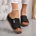 thumbnail image 5 of Norvail Womens Fashion Comfortable Breathable Platform Slides Wedge Sandals with Stitching Detail Casual Summer Mules Open Toe Arch Support, 5 of 8
