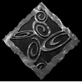 thumbnail image 2 of 14.5" Square Modern Abstract Metal Wall Art Home Décor with Swirl Design - Metallic Black, 2 of 5