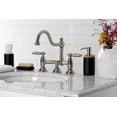 thumbnail image 2 of Kingston Brass KS3918GL Restoration Standard Mount Bathroom Bridge Faucet, Brushed Nickel, 2 of 5