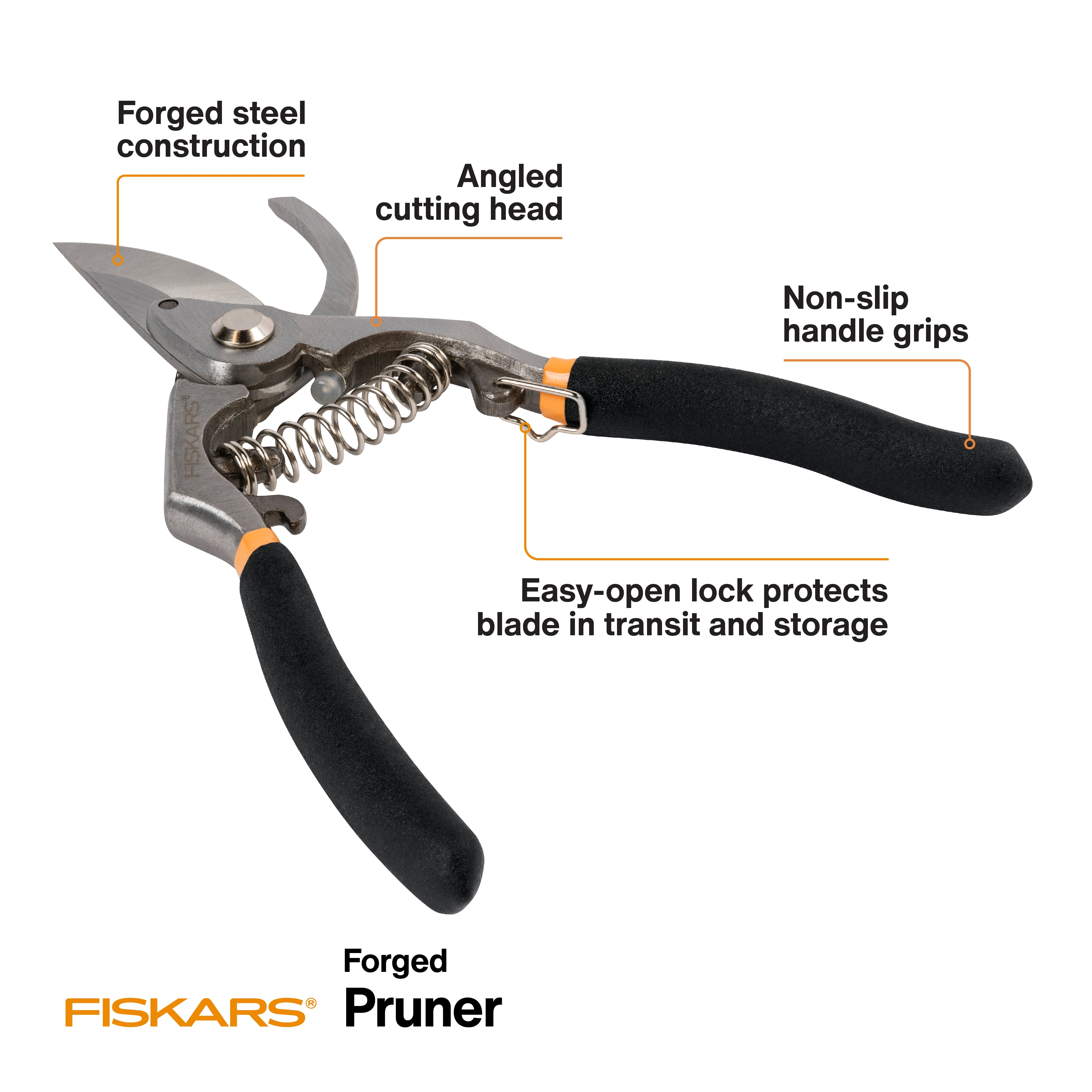 Fiskars Deluxe Forged Bypass Pruner, 3/4" Cut Capacity, Black