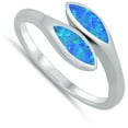 thumbnail image 4 of CHOOSE YOUR COLOR Leaf Wrap Ring .925 Sterling Silver Band Blue Cubic Zirconia Jewelry Female Size 5, 4 of 4