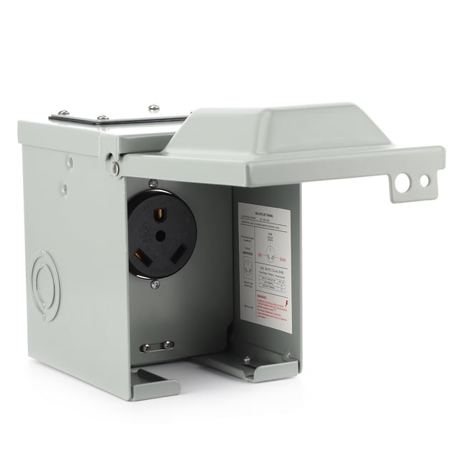 Qiilu Lumière de Style Rv 30Amp 125V Boîte de Sortie d'Alimentation Réceptacle Électrique Étanche pour Rv Camping-Car Remplacement