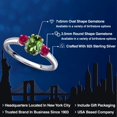 thumbnail image 2 of Gem Stone King 925 Sterling Silver Green Tourmaline and Red Created Ruby Engagement Ring for Women | 1.20 Cttw | Oval 7X5MM | Gemstone October Birthstone | Size 6, 2 of 6