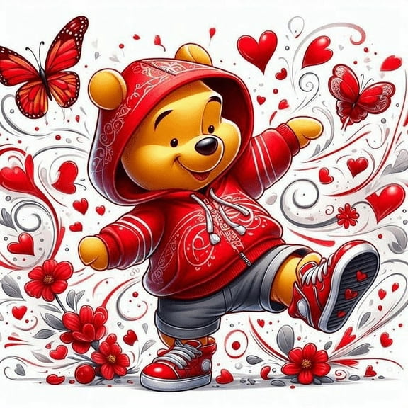 DIY 5D Diamond Digital Painting Kit Crystal Rhinestone Embroidery Cross-stitch artwork Crafts Canvas wall Decoration Birthday Gift Tigger Eeyore (Winnie the Pooh) 12 X 12 inches
