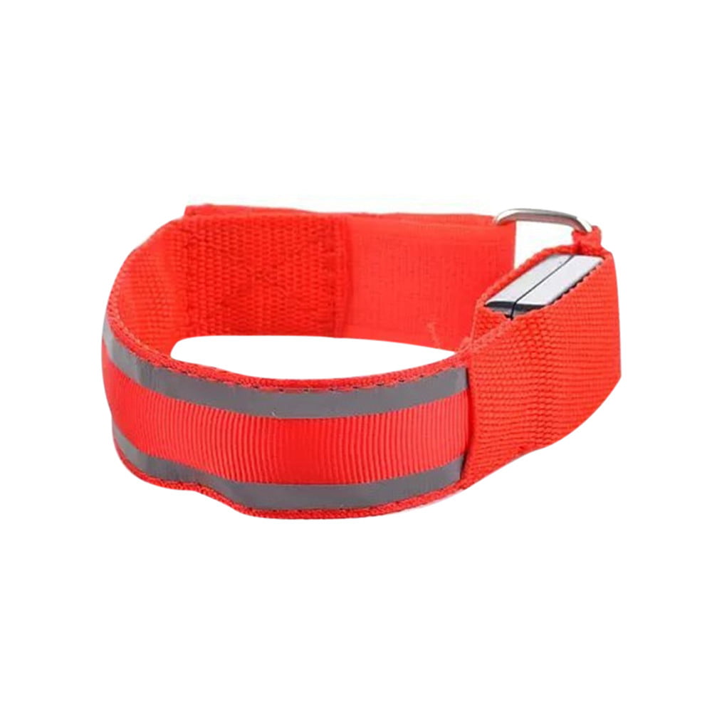 For Night Running Cycling Reflective LED Light Arm Armband Strap Safety Belt 
