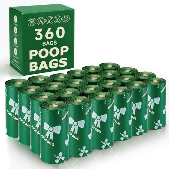 Large Dog Poop Bags,24 Rolls 360 Pcs Poop Bags for Dog, Strong and Extra Thick, Completely Leak-Proof for Pet Waste Disposal