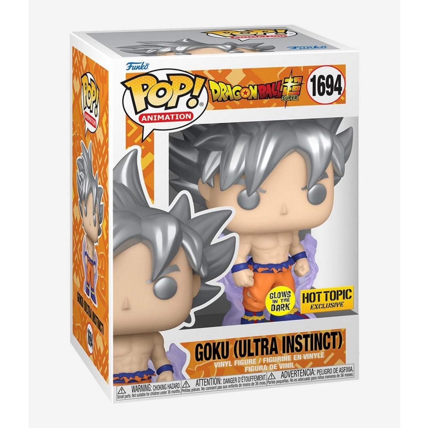 Funko Dragon Ball POP! Animation Goku (Ultra Instinct) Vinyl Figure (Glow-in-the-Dark)