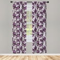 thumbnail image 5 of Ambesonne Natural Window Curtains, Butterflies with Paisley, Each 28" W x 63" L, Purple White Lilac, 5 of 5