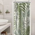 thumbnail image 2 of Small Stall Sage Green Leaves Shower Curtain, Narrow Fabric Botanical Shower Curtain, Plant Bathroom Shower Curtain, 36 x 72 Inch, 2 of 5