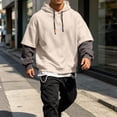 thumbnail image 2 of Hooded Sweatshirts for Men Hooded Casual Slim Color Block Long Sleeve Pullover Hoodie For Daily Casual Wear, 2 of 6