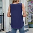 thumbnail image 4 of SNKSDGM Going Out Tops for Women Plus Size Long Sleeve Women’S Sleeveless Round Neck Loose fit Solid Color Vest Top Casual Summer Tank Top Stylish and Comfortable Daily Wear. for Layering Or ., 4 of 4