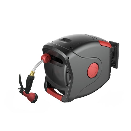 GARTENKRAFT Plastic Wall Mounted Hose Reel with Automatic Rewind by Gartenkraft