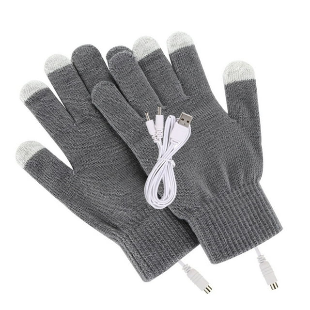 Yuarrent 1 par de guantes calefactables USB para hombre, guantes de mano para pantalla táctil para ordenador portátil, guantes de invierno cálidos para Suministros térmicos Gris Yuarrent HA069830-02B
