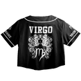 thumbnail image 3 of Lotusprinthandmade Personalized Virgo Zodiac Crop Top Baseball Jersey XS-XL Multicolor, virgo shirt for women, virgo crop top baseball jersey, virgo crop top jersey for women, 3 of 5