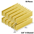 thumbnail image 2 of Aluminum Fixed Panel Shower Door U Channel for 3/8" Thick Glass 95 inches Length, Satin Brass 10 Pieces, 2 of 4