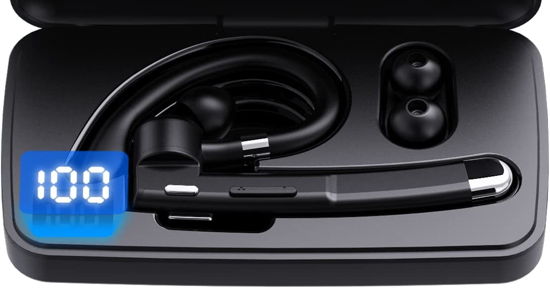 Elleryy Bluetooth V5.1 Headset Wireless Headphone with Noise Canceling Microphone, Black
