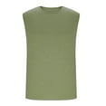 thumbnail image 3 of LODIENY Men's Sleeveless Tank Tops Trendy Big and Tall Regular Fit Casual Summer Solid Color Crewneck Casual Workout Gym Cut Off Muscle Fit T Shirt Green XXL, 3 of 4