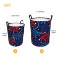 thumbnail image 3 of Balery Red White Blue Fireworks Cesta de ropa redonda con asas, impermeable, independiente, para ropa, juguetes, dormitorio y familia-Small, 3 of 6