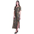 thumbnail image 2 of Moomaya Long Bodycon Maxi Dress For Womens Short&nbsp;Sleeve V neck Printed Jersey T-shirt Dress, 2 of 6