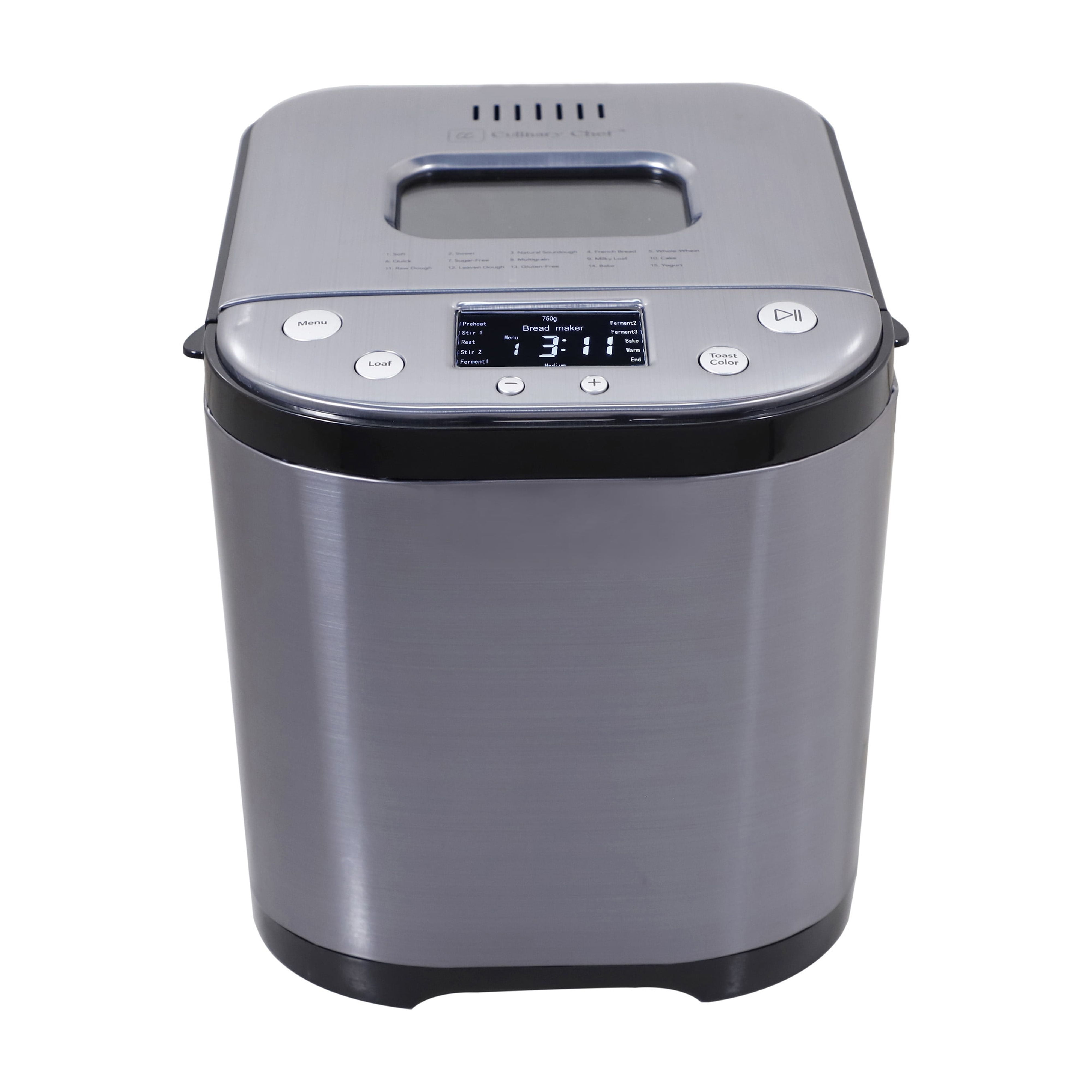 Culinary Chef 15-Program Bread Maker - Stainless Steel Black