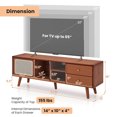 thumbnail image 4 of Costway Bamboo TV Stand Console Table with PE Rattan  Door & 2 Drawers for TV up to 65" Brown, 4 of 10