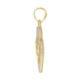 thumbnail image 3 of 10K Two Tone Gold Round CZ Womens 0.95" Love Charm Double Heart w/ Stars Pendant, 3 of 3
