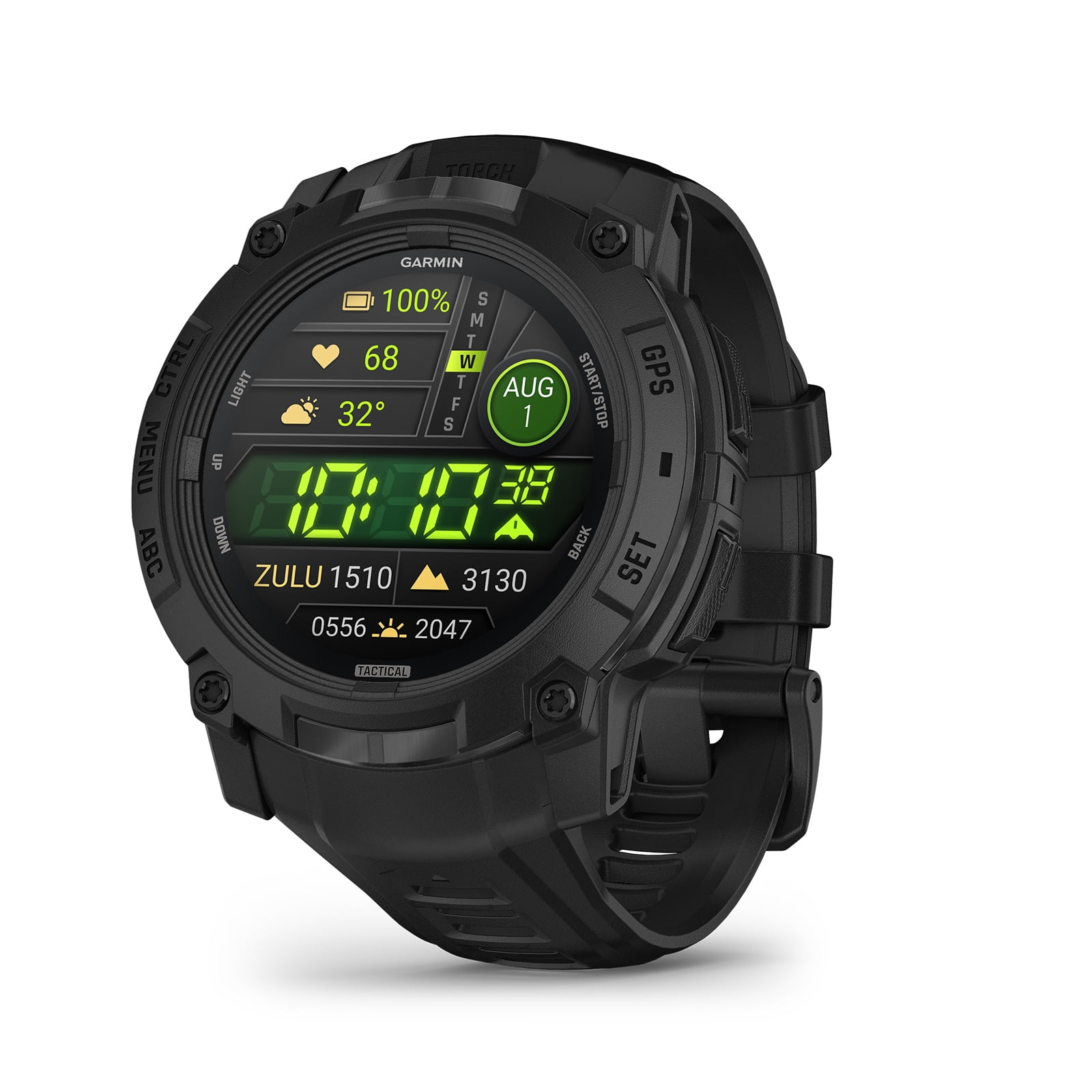 Garmin Instinct 3 Tactical Edition AMOLED 50mm Display, Rugged Outdoor GPS Smartwatch Bundle With USB Wall Charger + Microfiber Cleaning Cloth + More