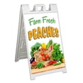 thumbnail image 1 of Farm Fresh Peaches (24" X 36") Standard A-Frame Signicade, Includes Decal Applied To Stand, 1 of 4