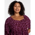 thumbnail image 4 of Terra & Sky Women's Plus Peplum Sweetheart Top, Sizes 0X-5X, 4 of 5