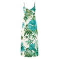 thumbnail image 3 of qucoqpe Womens Summer Sundress Fashion Casual Floral Printed Sleeveless V Neck Flowy Maxi Long Dress Beach Vacation Spaghetti Strap Dress, 3 of 5