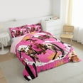 thumbnail image 3 of Homewish Female Girls Western Cowgirl Bedding Comforter Set 2pcs,Farmhouse Horse Twin Comforter Sets Microfiber,Southwestern Old Fashion Breathable Bedding Set,Microfiber Bedroom Decor,Reversible, 3 of 8